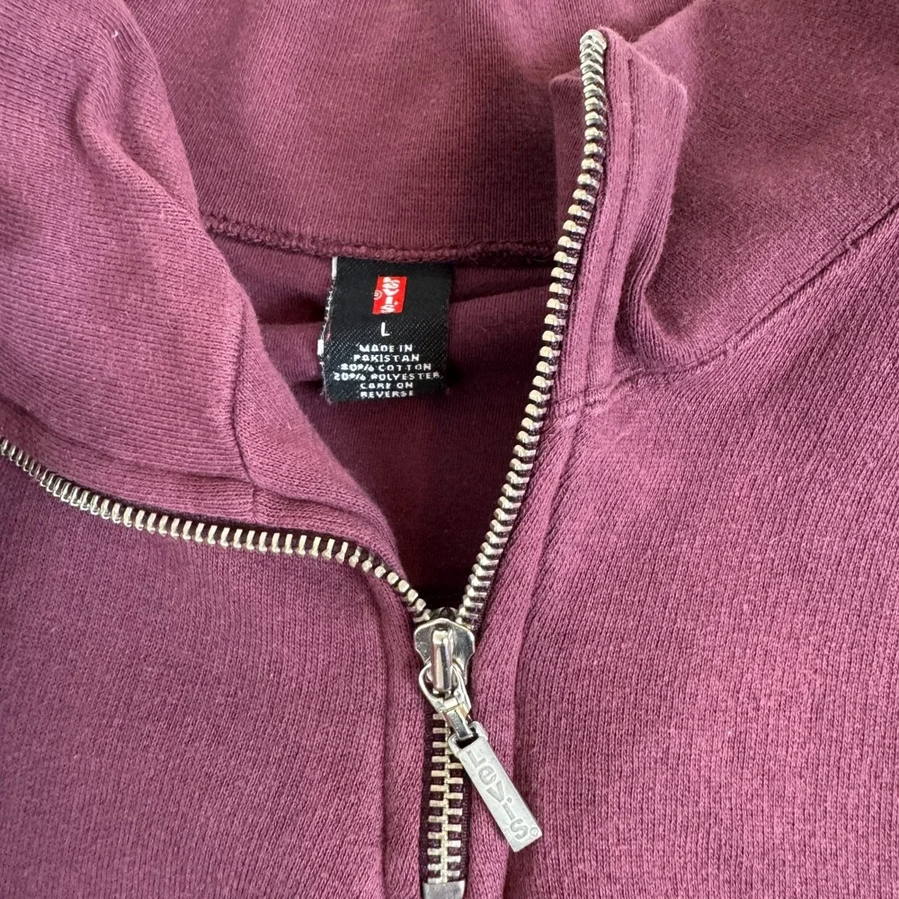 Vintage Levis Sweatshirt Mens Large Red‎ Preowned Mock Neck Quarter Zip Pullover